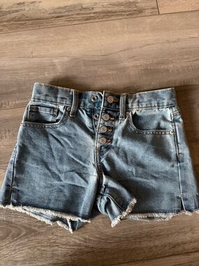 Old Navy Light Blue High-Rise Button-Fly Denim Shorts